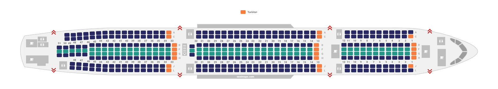 Seat map A330-300