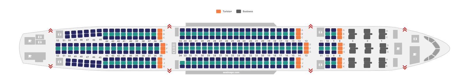 Seat map A330-900neo
