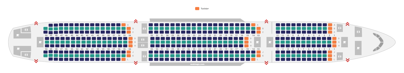 Seat map A350-900