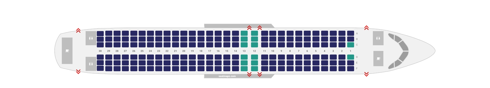 Seat map A320-214